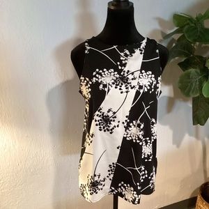 Banana Republic Black and White Floral Sleeveless Top